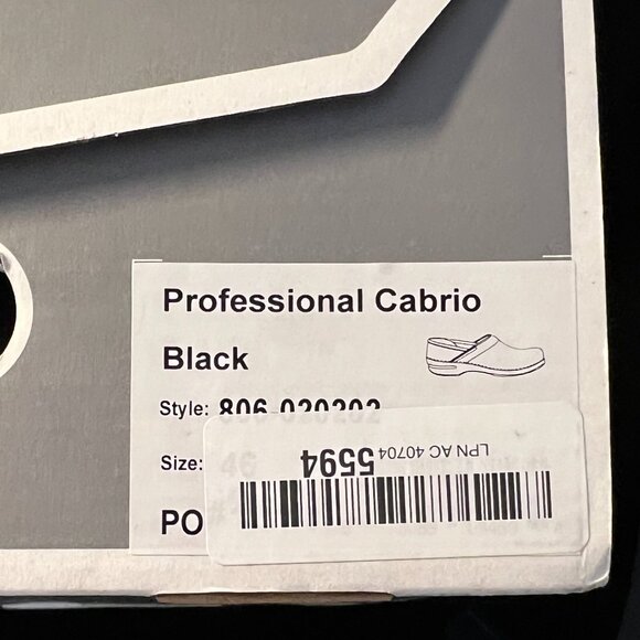 Dansko Professional Black Cabrio Clogs NIB Men’s EU 46 US 12 - Picture 6 of 6